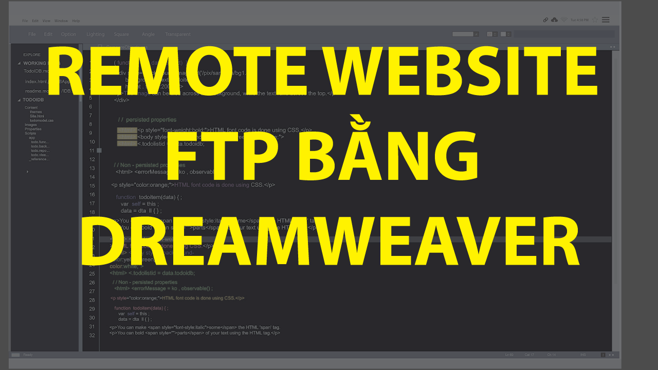 BÀI 5 - TẠO SITE / FTP TRONG DREAMWEAVER